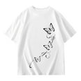 thumbnail image 5 of KAUOD Girls Short Sleeve Shirt Cute Bow Print Summer Tees Tops Teen Kids Loose Fit Crew Neck Casual Graphic T-Shirt Clothes, 5 of 6