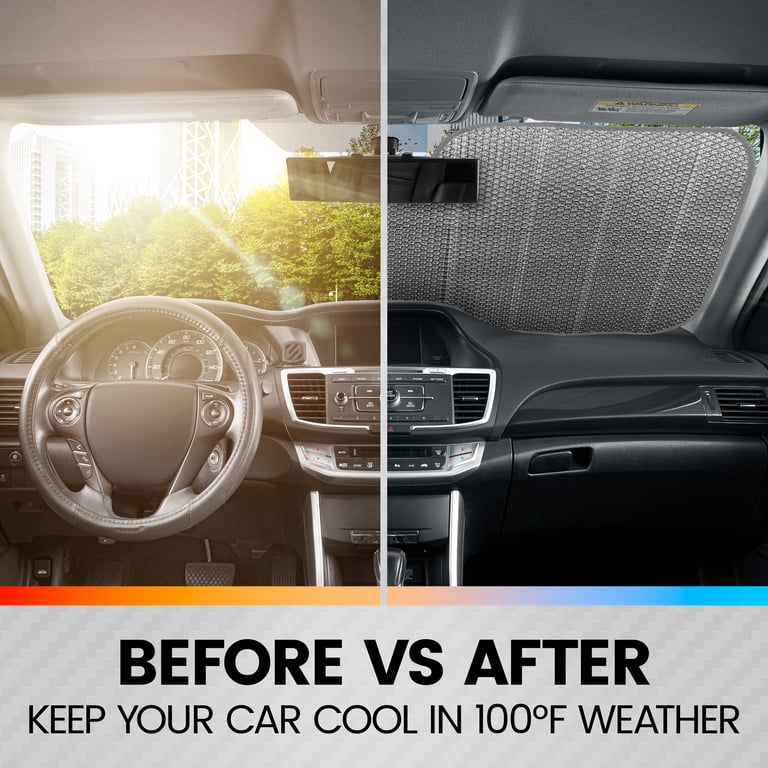 BDK Silver Glitter Windshield Sun Shade, 58" x 24" photo 8