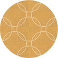 thumbnail image 1 of Ahgly Tapis Rond Lavable en Machine Intérieur Transitionnel Jaune Safran, 8 Pieds Rond, 1 of 7
