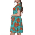 thumbnail image 2 of Bingfone Robe à Manches Courtes Imprimé Pieuvre pour Femmes, Robe Décontractée Confortable, Robe d'Été Élégante avec Ajustement Extensible pour Usage Quotidien, 2 of 6