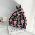 thumbnail image 6 of Knitted Handbag with Floral Pattern Fashionable & Spacious Pouch Small Tote Bag Eye catching Bag Perfect for Daily Use, 6 of 14