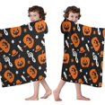 thumbnail image 4 of Musical Halloween Icons Pattern Hooded Bath Towel，60"x35" for Ages 3 To 12 Kids, Quick Dry Lightweight Soft Microfiber Hood Beach Towel Cover Up for Kids, 4 of 7