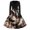 White #083, variant on Women's Halloween Dress Bat Printed V-Neck Scary Tea Length Dress Skeleton Cocktail Long Sleeve Retro Dresses with Belt M