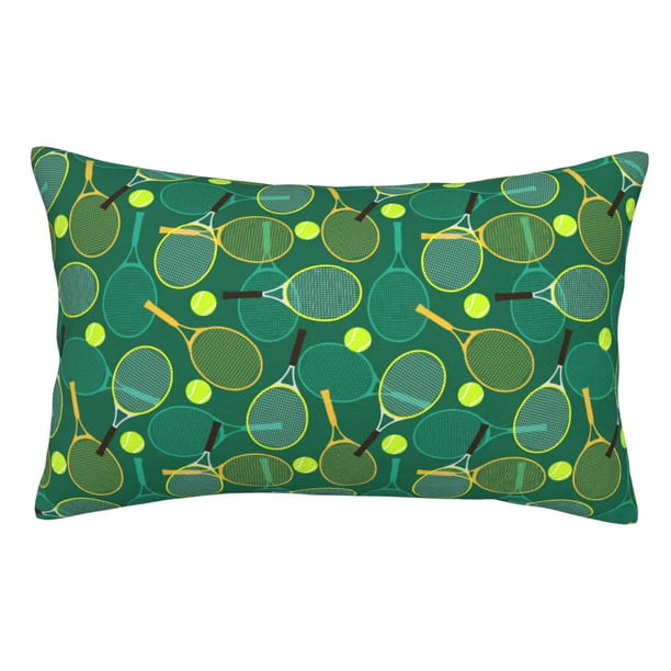 Balery Tennis Rackets and Balls Funda de Cojín Estampada, Regalos para Mujeres, Regalos de Amor para Ella, Regalos para Novia o Esposa, Funda de Almohada-16"x24"