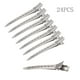 thumbnail image 1 of Pinzas para el cabello de acero duraderas para estilistas, 24 piezas, 3,3 pulgadas, horquillas plateadas, 1 of 6