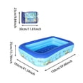 thumbnail image 2 of YYDENG Thickened Inflatable Rectangular Family Pool 150cm Large Kids Inflatable Swimming Bathtub Backyard Garden Summer Water Toy for Whole Family, Shipped Deflated, 2 of 3