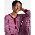 thumbnail image 5 of Joyspun Women's Cozy Lounge Collection Hacci Long Sleeve Henley Sleep Top, Sizes XS to 3X, 5 of 6