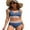 Blue, variant on Asoul Womens Double Straps Bikini Swimwear High Waisted Two Piece Swimsuits