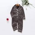 thumbnail image 5 of Pxiakgy 2025 Family Satin Christmas Pajamas Sets Solid Silk Xmas Pjs Matching Sets Soft Sleepwear for Mens Womens Adults Kids Christmas Satin Pajamas for Family 2 Piece Grey Baby Size:3-6Months, 5 of 6