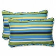 thumbnail image 1 of Pillow Perfect 537177 Topanga Stripe Lagoon Rectangular Throw Pillow (Set of 2), 1 of 2