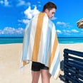thumbnail image 4 of Dreamtimes Blue and Yellow Vertical Stripes Beach Towel,Absorbent Quick Dry Sport Towel Oversized Lightweight Soft Bath Towel for Travel Sports Pool Swimming Bath Camping 30x60in, 4 of 7