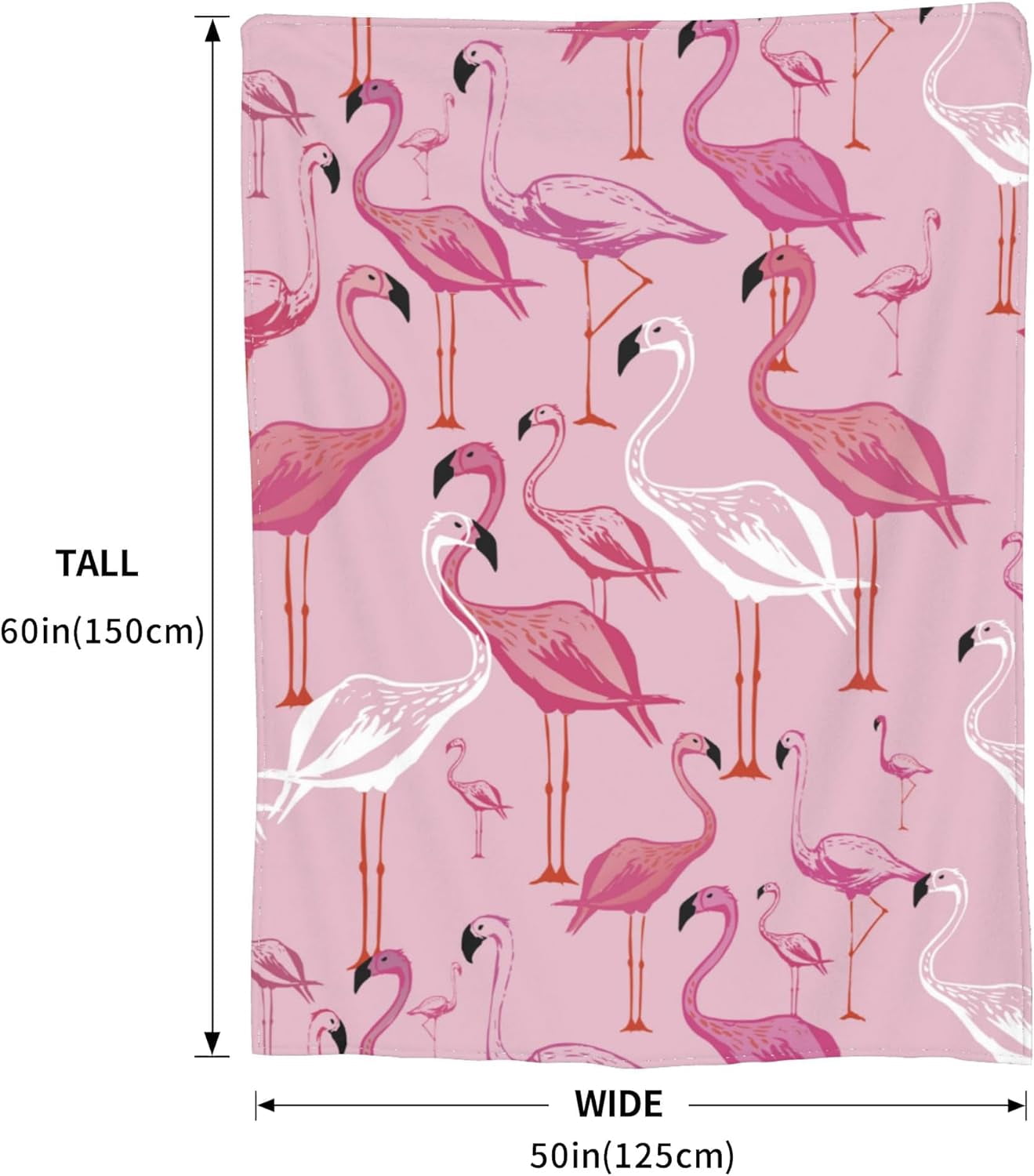 Cute Pink Flamingo Blanket Kawaii Flamingos Throw Blankets Soft Warm Lightweight Cozy Throws Gifts for Adult Girls Women Bed for Living Room Bedding Couch Decor 50x60in