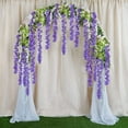 thumbnail image 2 of 6 Pack 3.75 Feet/Piece Artificial Fake Wisteria Vine Ratta Hanging Garland Silk Flowers String Home Party Wedding Decor (6PCS-Large White Wisteria), 2 of 5