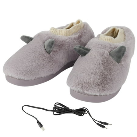 

LoyGkgas New Electric Feet Heating Slippers Breathable USB for Home Office Use (Purple M)