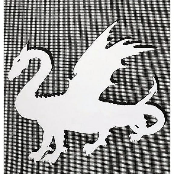 DCentral Dragon Flexible Screen Magnet: Double-Sided. Bright White-Easier to See Day & Night. Decorative. Helps to Stop Walking into Screens, Covers Small Tears in Screens Size L 5.9" x W 6.5"