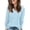 194#Sky Blue, variant on Ladies Sweaters V Neck Ribbed Knit Long Sleeve Loose Fit Soft Lightweight Pullover Tops Cozy Fall Winter Basic Sweater for Women Trendy Casual Clothes