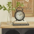 thumbnail image 2 of DecMode 9" Black Metal Clock with Bell Style Top, 2 of 9