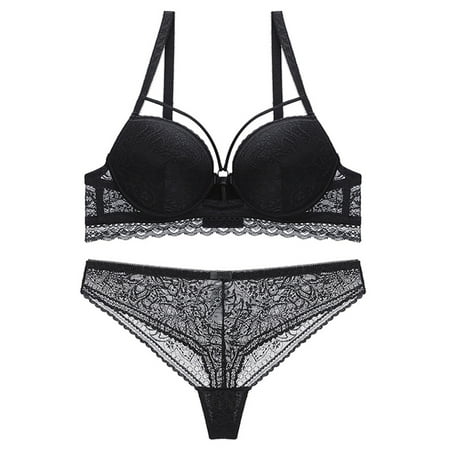 Minimizer Bras for Women Women s Solid Color Fashion Thin Strap Sexy Lace Push Up Bra Thong Hollow Set Push Up Bras for Women(Size:36B/80B)