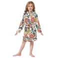 thumbnail image 6 of FORMRS Niños Bathrobe Unisex Hooded Robe Soft Plush Pajamas Sleepwear, Size 10-12T, Red Flowers Pattern, 6 of 7