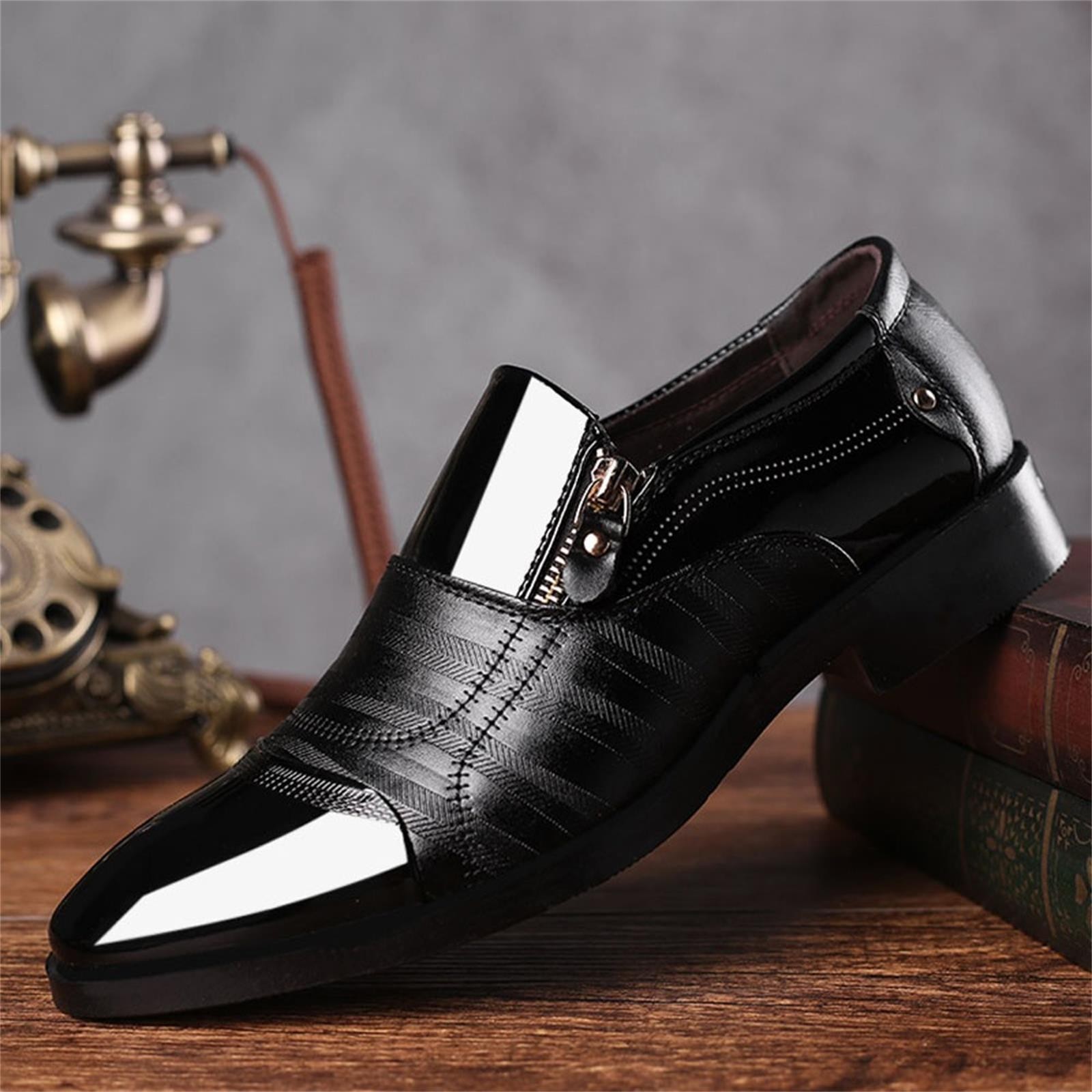 Classical Style Men's Breathable Hollow Business Casual Pointed Shoes ...