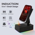 thumbnail image 2 of Induction Speaker, 5-in-1 Foldable Phone Holder, 1500mAh , Colorful LED Ambient Light, Tech Gadgets Gifts for Men Women, for Android Tablet, Black, 2 of 6