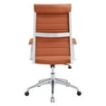 thumbnail image 6 of Computer Work Desk Chair, Red Brown, Faux Vinyl Leather, Home Office Business, Modern Contemporary HB33127, 6 of 11