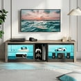 thumbnail image 7 of Bestier TV Stand for TVs up to 70", Console Table with RGB LED Lights and Storage Cabinet, Pinewood, 7 of 7