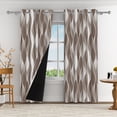 thumbnail image 3 of Aofoto Living Room Brown Blackout Curtains,Thermal Insulated Soundproof Grommet Top Window Treatments Drapes, 52x84inches, Set of 2, 3 of 5