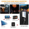 thumbnail image 4 of Sensch 1500W Pure Sine Wave Inverter 12V DC to 110V AC Converter for Home, RV, Truck, Off-Grid Solar Power Inverter 12V to 120V, AC Hardwire Port, Remote Controller, 4 of 9