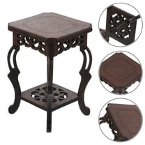 Supvox Dark Red Wooden Chicken Wing Wood Flower Pot Base for Plant Use