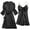 Black, variant on XMMSWDLA Women's Satin Pajamas Set Silky Robe with Slip Nightgown 2pcs Sleepwear Silk Pajamas Warm Pajamas for Women