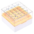 thumbnail image 1 of Unique Bargains Freezer Tube Box 25 Places Waterproof Polypropylene Holder Rack for 1.8/2ml Microcentrifuge Tubes, Yellow 4Pcs, 1 of 5