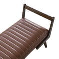 thumbnail image 6 of GZXS Mid Century Modern Upholstered Bench in Light Brown, 52" Tufted PU Leather Bench with Solid Wood Frame for Bedroom/Entryway/Foyer/Living Room, 6 of 8