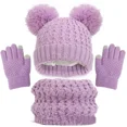 thumbnail image 1 of Gorro de punto de invierno para bebé, conjunto de 3 piezas, bufanda cálida, guantes, bufandas para el cuello, gorro para niño y niña, traje de guantes para niño, 1 of 6