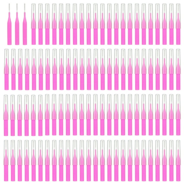 100PCS Interdental Brushes Dental Floss Toothpick Orthodontic Braces Brush Tooth Cleaning Tool Oral Care with Storage Box