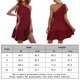 thumbnail image 2 of Vestidos De Playa Vestido corto de mujer con pliegues y cuello de un hombro para cóctel (rojo S) Cgtredaw para Mujer Rojo T L, 2 of 6