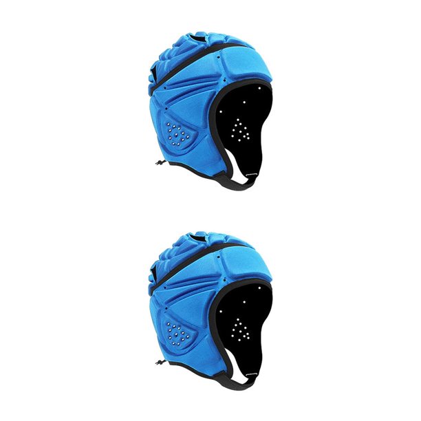 Greeniant Protector de cabeza de casco de Rugby de esponja EVA ajustable para Hockey fútbol azul azul 2Conjunto
