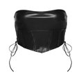 thumbnail image 4 of EIMELI Women Solid Off Shoulder Sleeveless Backless Solid Color Crop Tops, 4 of 4