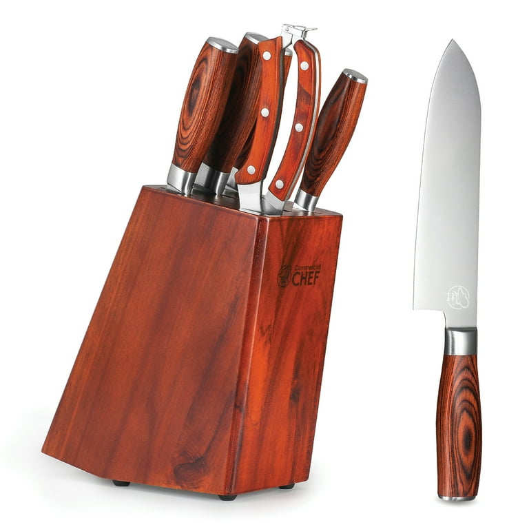 Kitchen Knives 6 Set Professional Japanese Chef Knife Damascus Chef Knives  Block