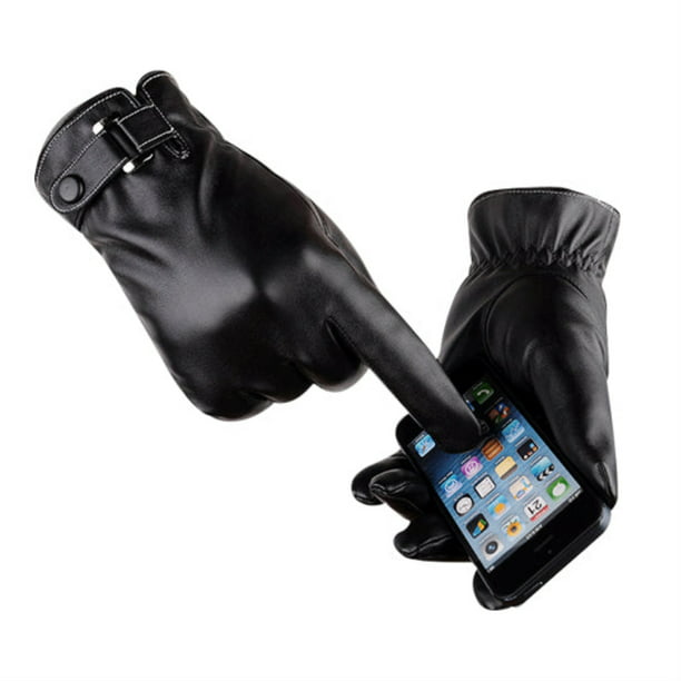Autumn Warmth Stylish Vegan Leather Touch Smart Gloves