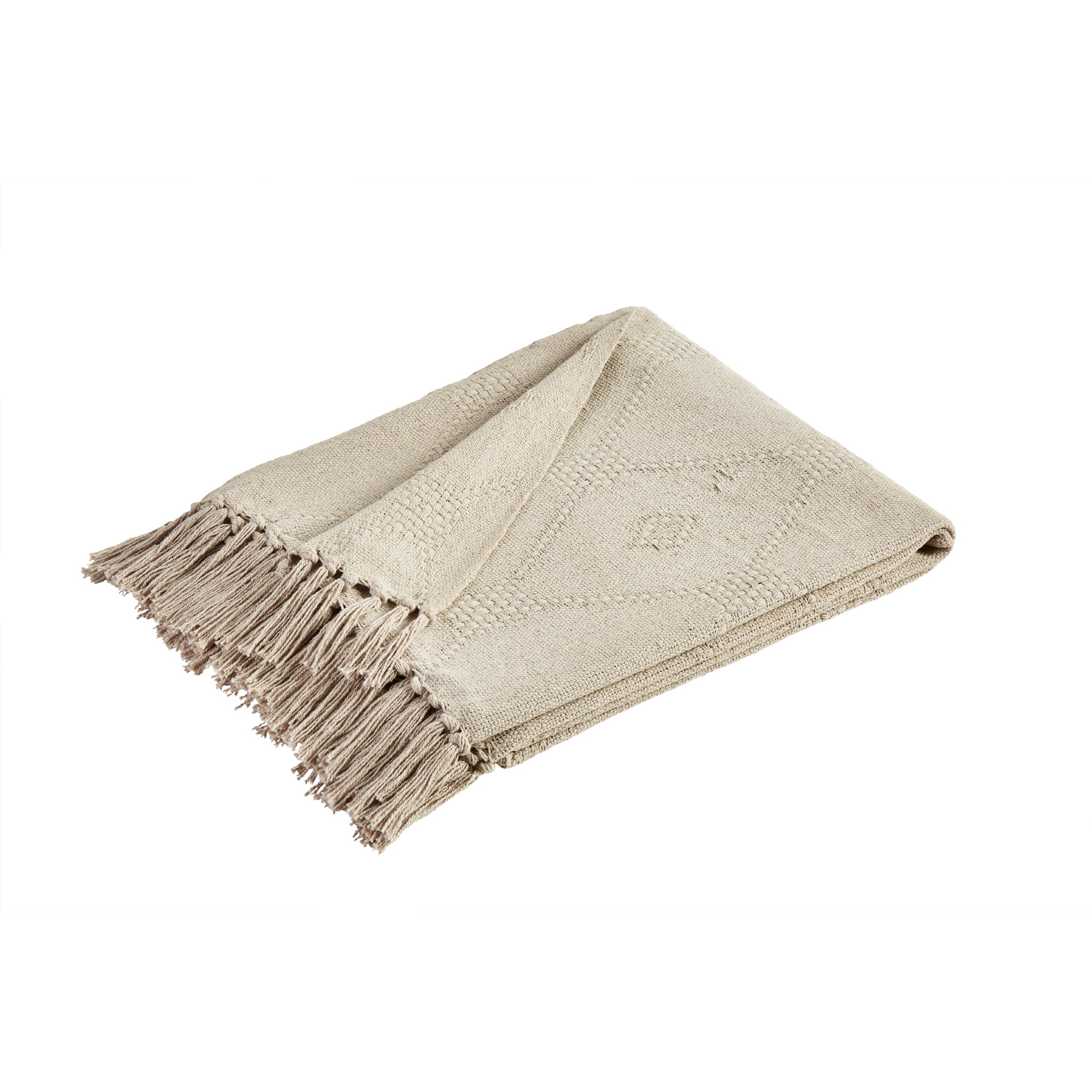 Modern Threads Feather Gray Chester Cotton Adult Throw Blanket, 50" x 60" (2 Pack)