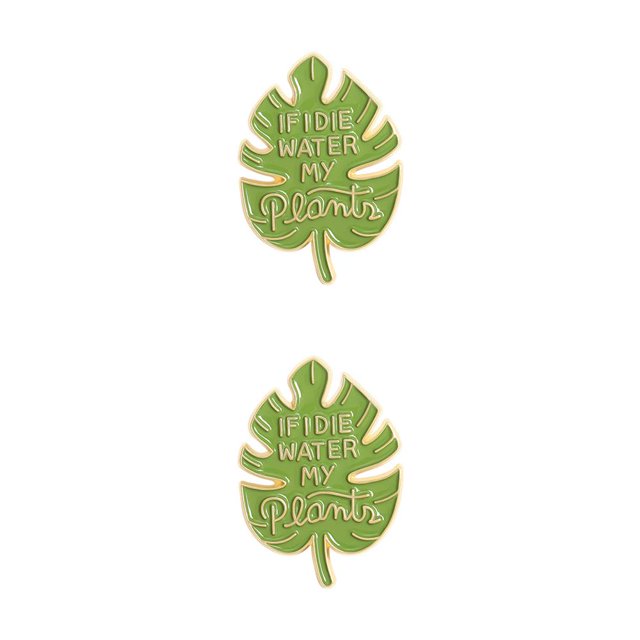 Jumpingount Broches de dibujos animados de Cactus en maceta con forma de hoja XZ3284