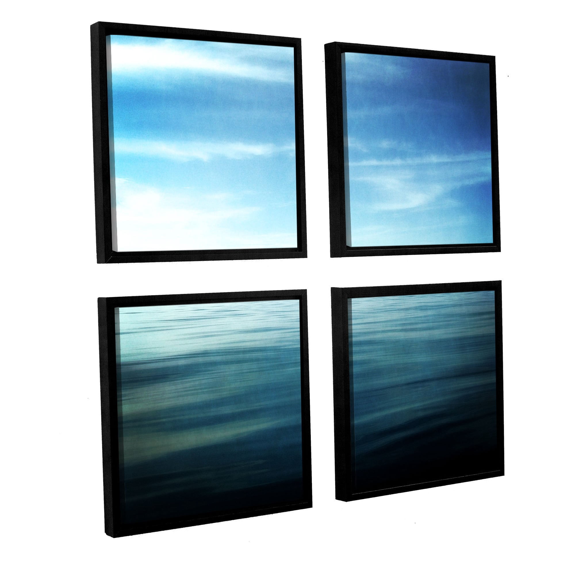 ArtWall Kevin Calkins "Lake and Sky" 4-Piece Floater Framed Canvas Square Set