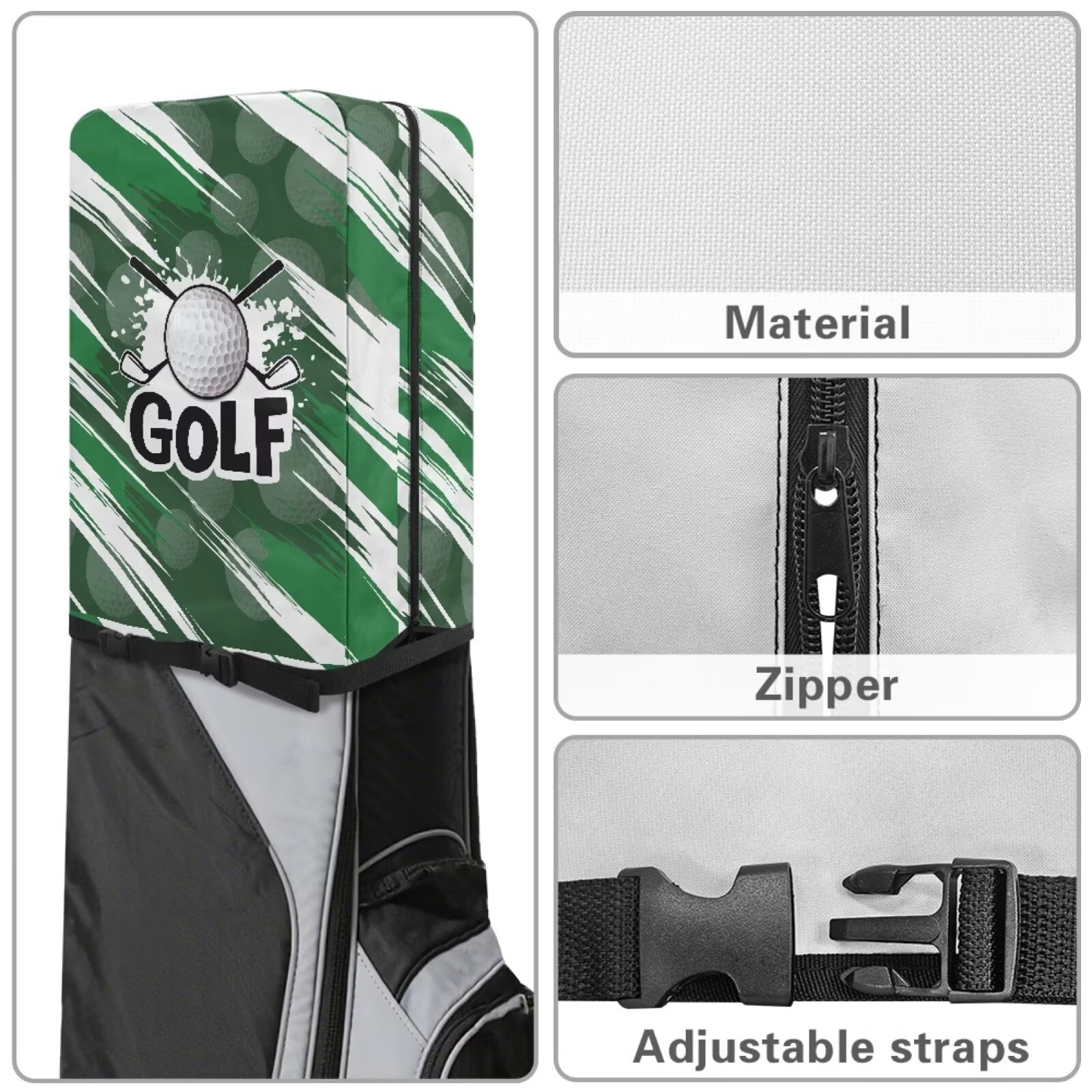 Chririnla Golf Bag Dust Cover for Stand Bags & Cart Bags Protect Your Clubs from Dust & Sun Universal Fit for Men Women Golfers - Art Golf Pattern