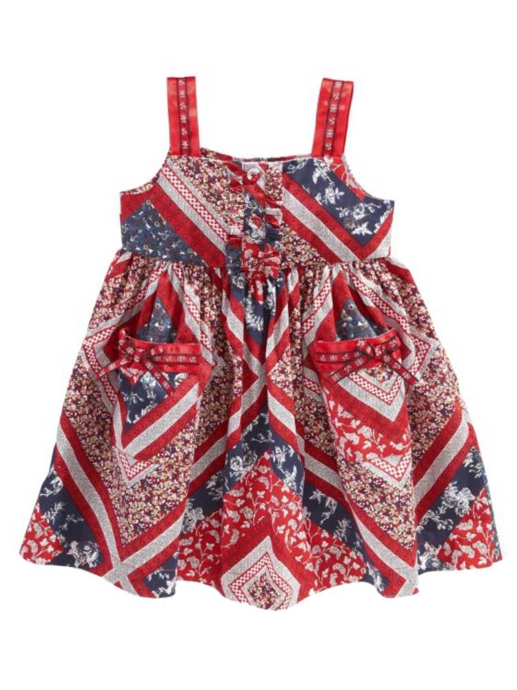 red and blue sundress