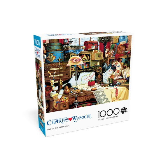 Buffalo Games Maggie the Messmaker 1000-Piece 26.75 x 19.75-Inch Interlocking Jigsaw Puzzle for Adults Ages 14 
