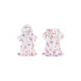 thumbnail image 2 of Suealasg Little Girl Swim Cover Up One-Piece Swimsuit Toddler Short Sleeve Hooded Zipper Watermelon Ice Cream Print Rashguard Swimwear 1T 2T 3T 4T 5T 6T 7T 8T Kids Hooded Dress Bathing Suit, 2 of 9