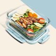 thumbnail image 1 of New style Lunch Box Glass 1050ml Microwave Bento Box Food Storage Box school food containers compartment, 1 of 5