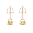 thumbnail image 4 of Clara Pucci 0.5Ct Yellow Round Cut VVS1 Screw Back Stud 14k Solid hypoallergenic Gold Designer Earrings For April, 4 of 7