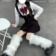 thumbnail image 4 of AYYUFE 1 Pair Winter Calf Socks Cozy Fluffy Faux Fur Thick Solid Color Anti-slip Warm Pile Socks Leg Warmers JK Boots Stocking Lolita Boot Covers Foot Warming Covers, 4 of 7